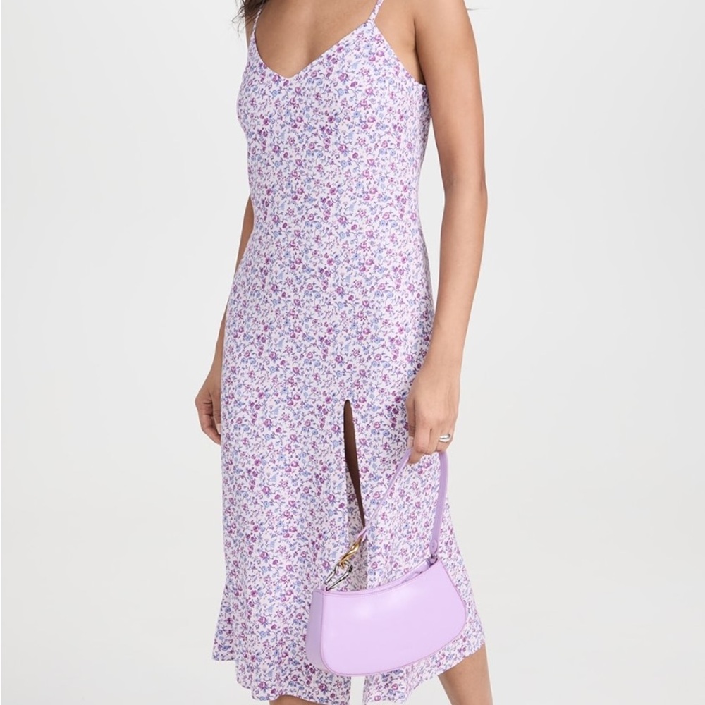 Reformation Lavender Floral Midi Slip Dress